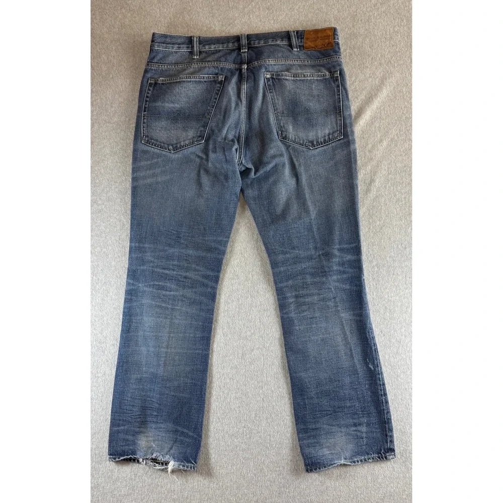 Denim & Supply Ralph Lauren Slouch Jeans Blue Star Studded Mens 36x32 Distress